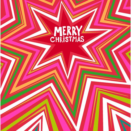 Big Stars In Repeat Christmas Card