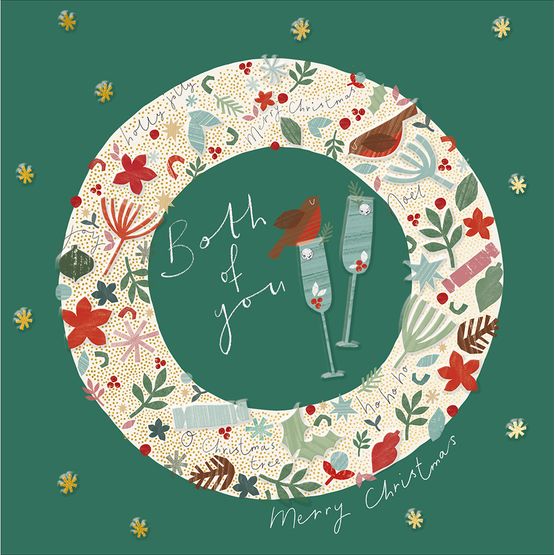 Both Of You Robins &amp; Drinks Christmas Card