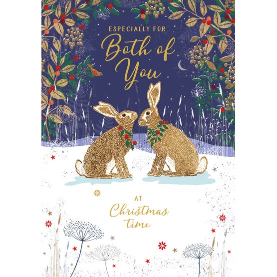 Both of You Festive Hares Christmas Card