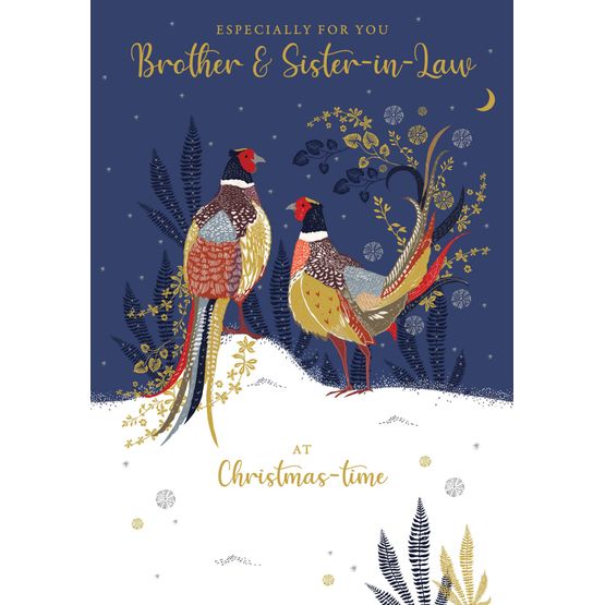 Brother &amp; Sister-in-Law Festive Pheasants Christmas Card