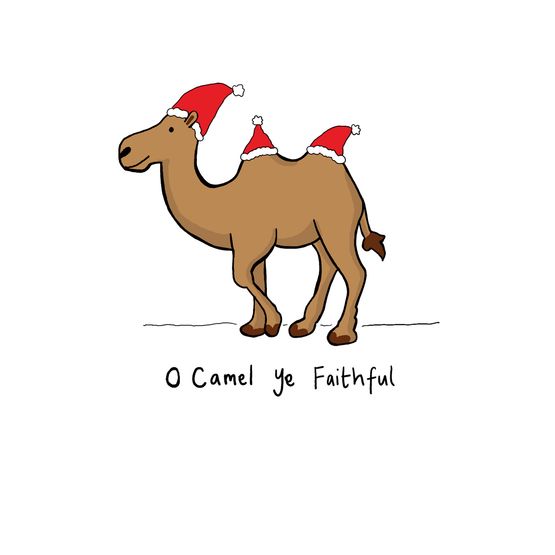 Camel Ye Faithful Christmas Card