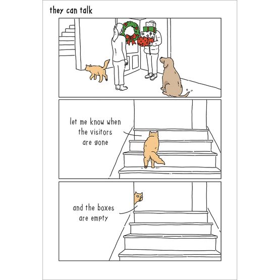 Cat &amp; Empty Boxes Christmas Card