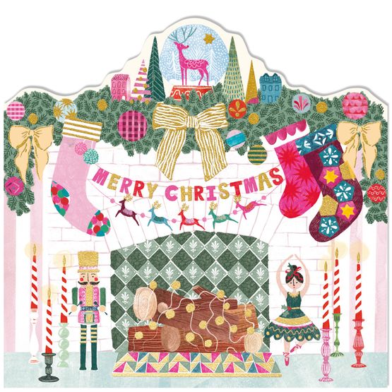 Christmas Fireplace Christmas Card