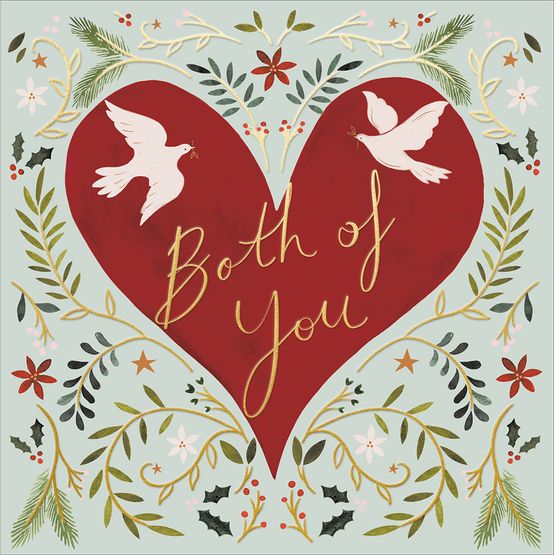 Both of You Christmas Heart Christmas Card