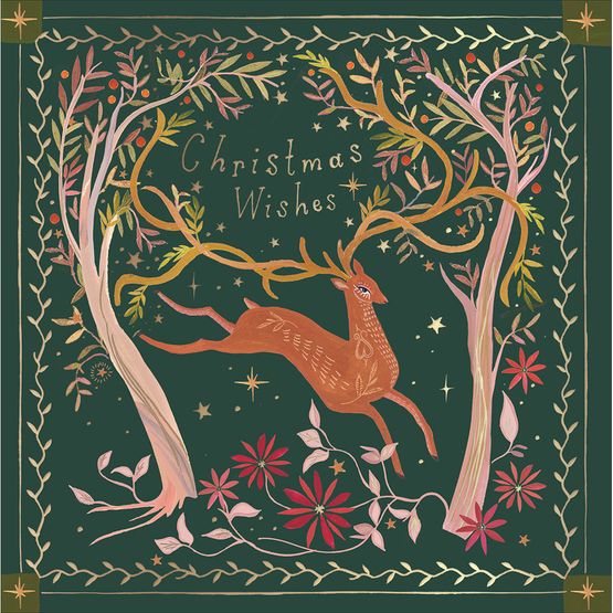Deer and Foliage Christmas Card