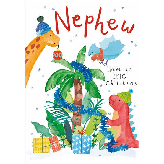 Nephew Dinosaurs Christmas Card