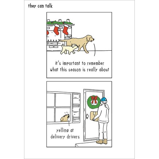 Dogs Barking At Delivery Driver Christmas Card
