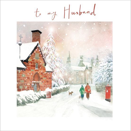Husband Family Stroll Christmas Card