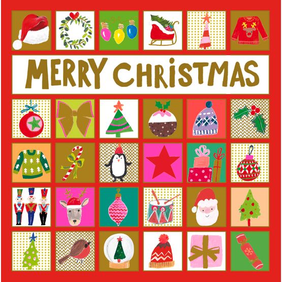 Foiled Xmas Icons Christmas Card