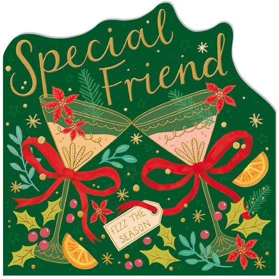 Special Friend Christmas Cocktails Christmas Card