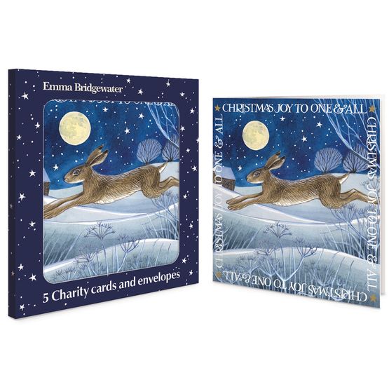 Hare Running at Night Charity Pack of Christmas Cards
