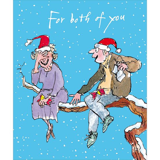 For Both of You Man Making His Wife Laugh On A Tree Christmas Card