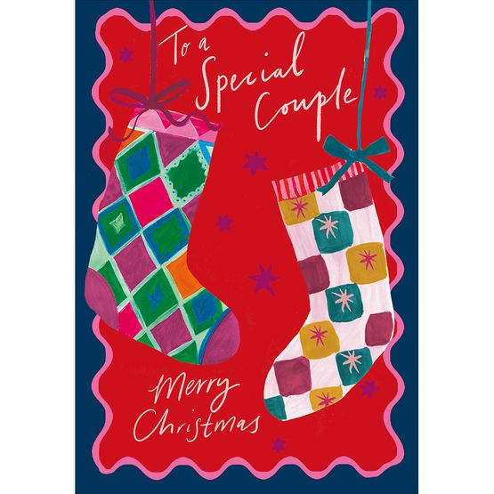 Special Couple Merry &amp; Bright Christmas Stockings Christmas Card