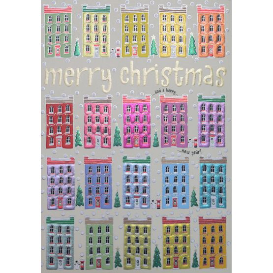 Merry Christmas Houses Christmas Card