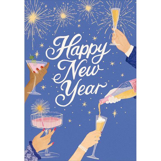 Happy New Year Drinks Card