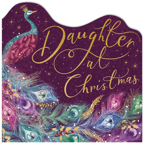 Daughter Peacock Christmas Card