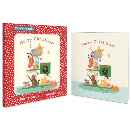 Pile of Presents and Cats Charity Pack of Christmas Cards