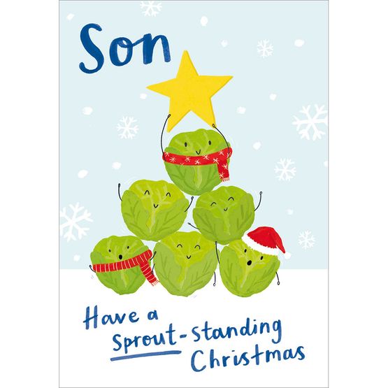 Son Pile Of Sprouts Christmas Card
