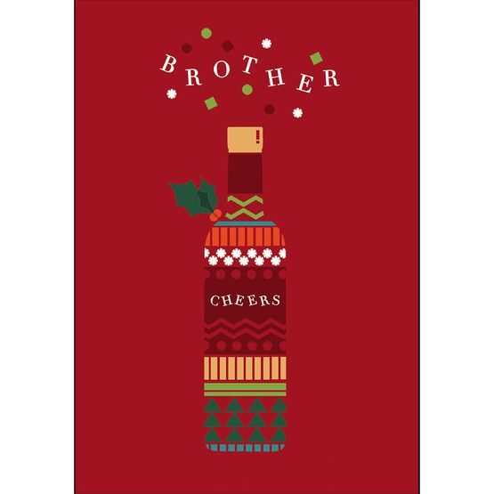Brother Pile Of Wine Bottles Christmas Card