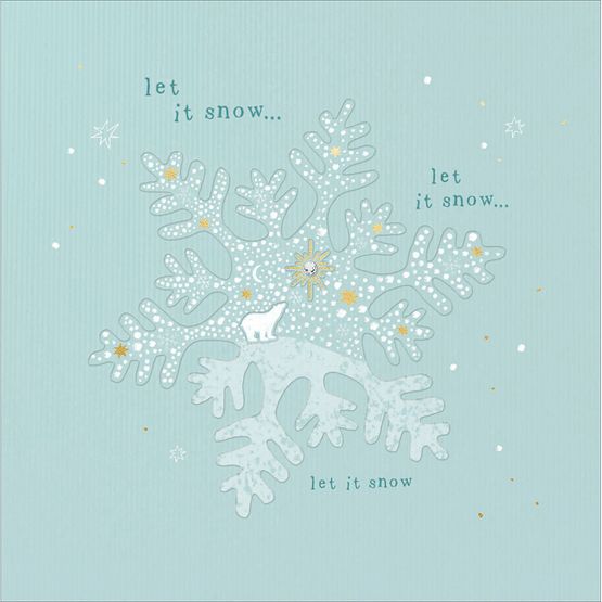 Polar Bear In A Snowflake Christmas Card