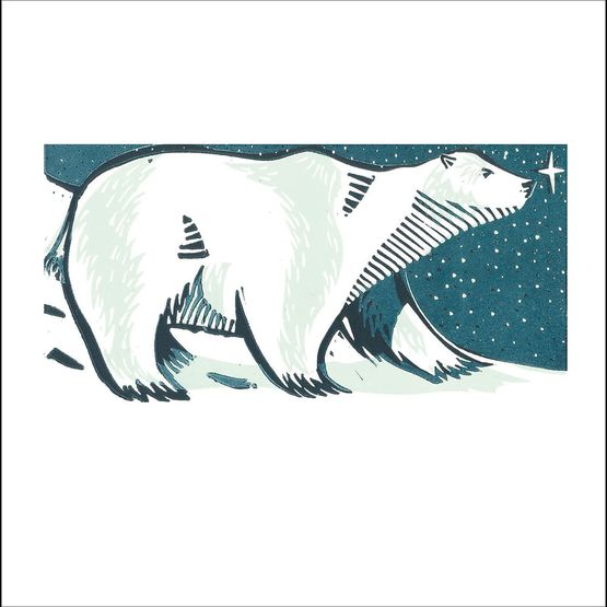 Polar Bear In The Snow Christmas Card