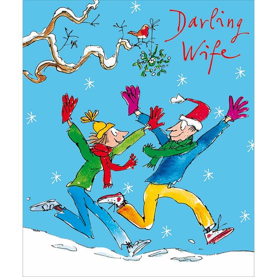 Darling Wife Quentin Fun In The Snow Christmas Card