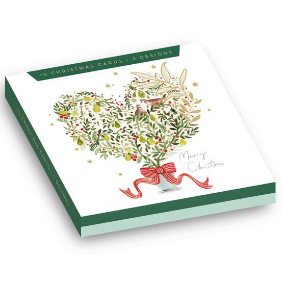 Reindeers Made Out Of Hedging Box of Christmas Cards