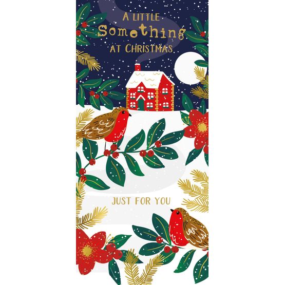 Just For You Robins Red House Christmas Card