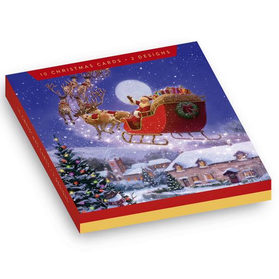Santa and Reindeers Box of Christmas Cards