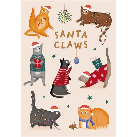 Santa Claws Christmas Card