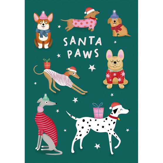Santa Paws Christmas Card