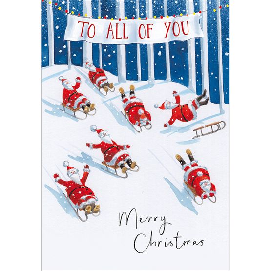 To All of You Santas Racing On Sleighs Christmas Card
