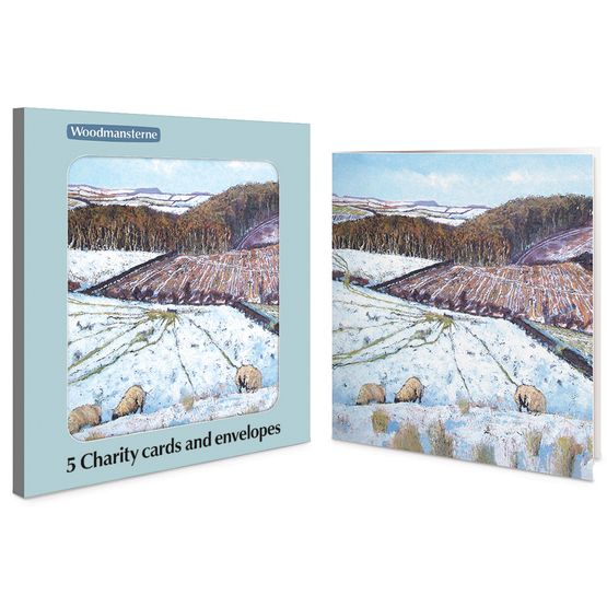 Sheep in Snowy Field Charity Pack of Christmas Cards