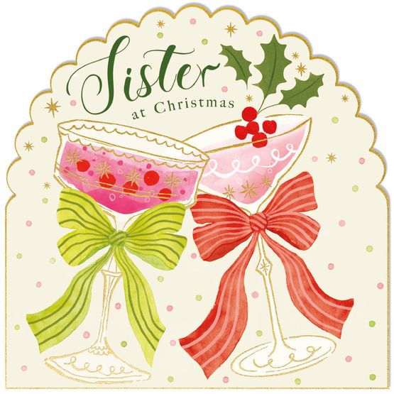 Sister Christmas Cocktails Christmas Card