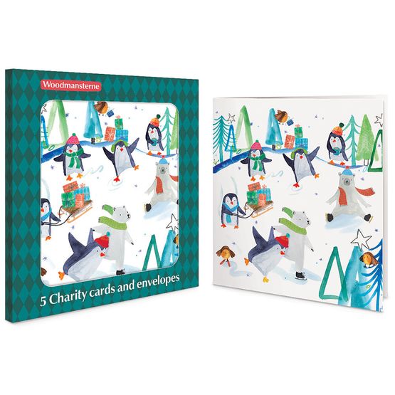 Skating Arctic Animals Charity Pack of Christmas Cards