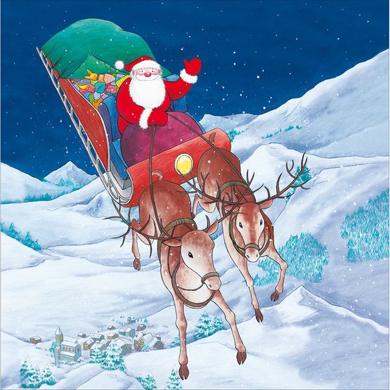 Sleigh Flying Christmas Card