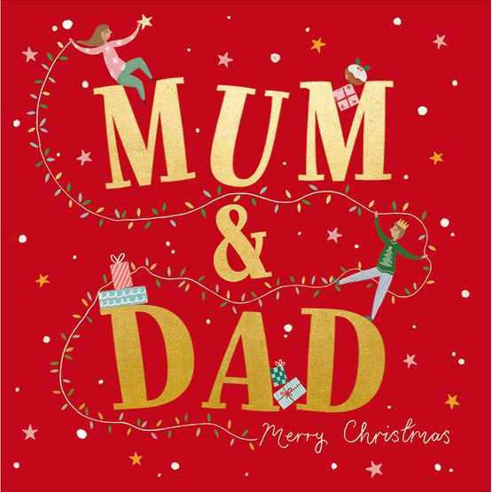Mum &amp; Dad Text Christmas Card