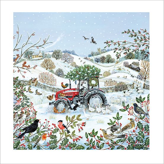 Tractor and Farm Christmas Card