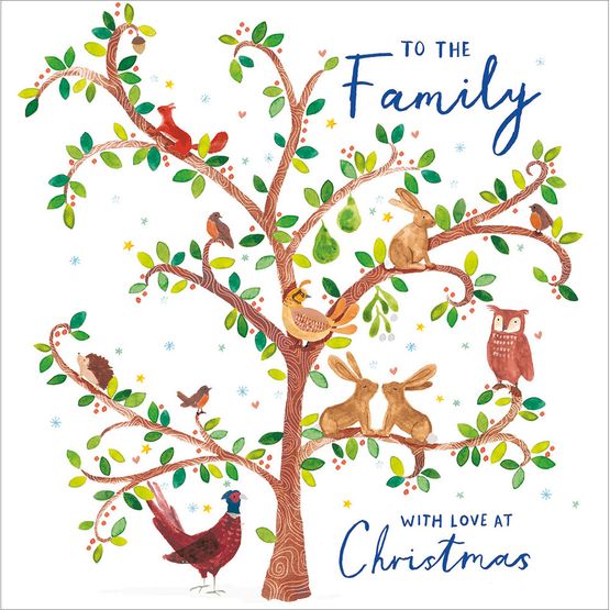 To The Family Tree Filled With Animals Christmas Card