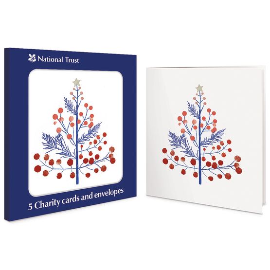 Tree of Leaves and Berries Charity Pack of Christmas Cards