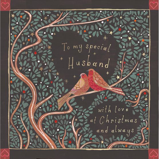 Special Husband Two Birds On A Tree Branch Christmas Card