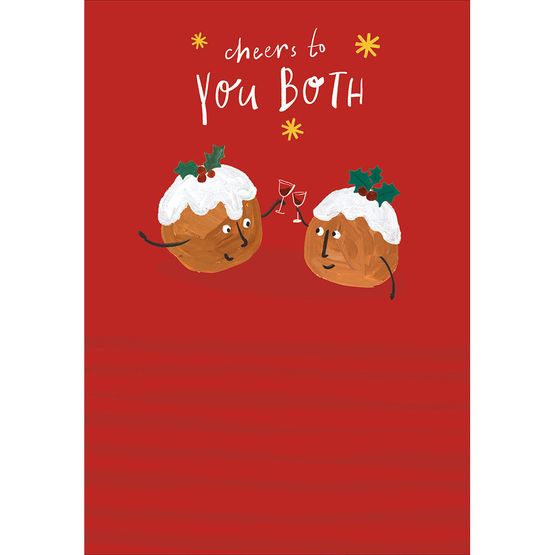 Two Christmas Puddings Christmas Card