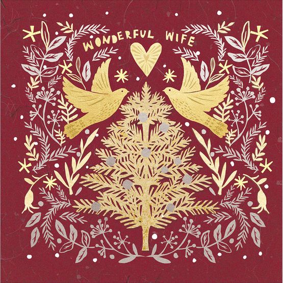 Wonderful Wife Tree Christmas Card