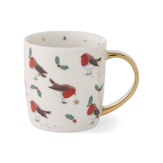 Cooksmart Christmas Robins Retreat Barrel Mug