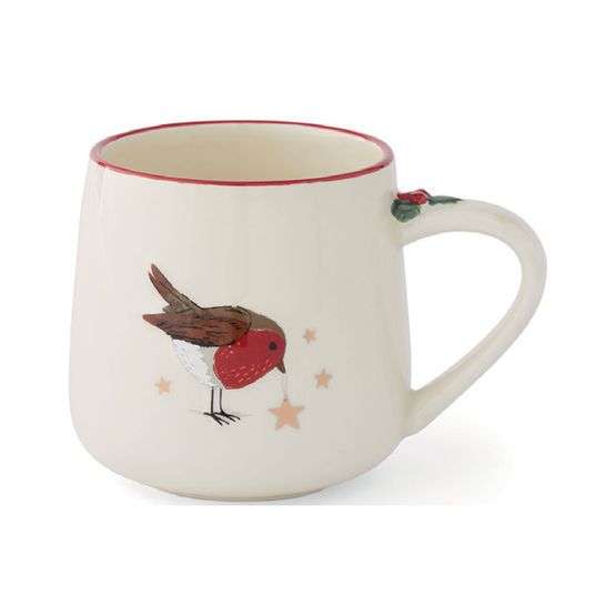 Cooksmart Christmas Robins Retreat Ceramic Bell Mug
