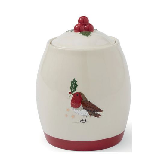 Cooksmart Christmas Robins Retreat Ceramic Canister