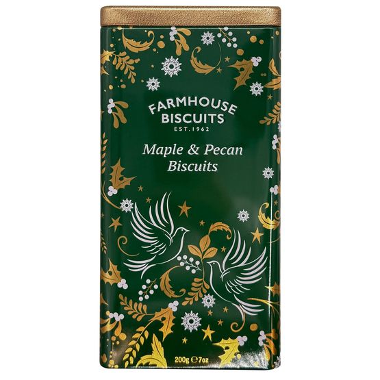 Farmhouse Biscuits - Green Triangle Tin of Maple &amp; Pecan Biscuits