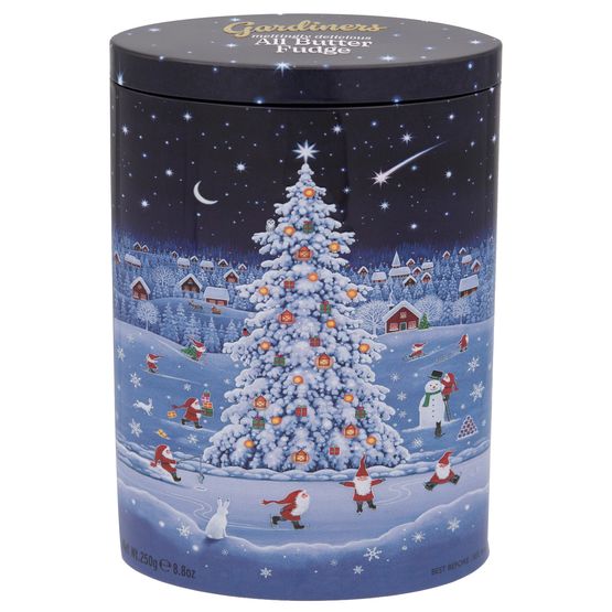 Gardiners - Tomtens Tree Oval Tin of All Butter Fudge