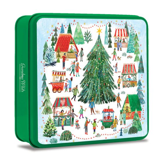 Grandma Wild's - Embossed Christmas Village Market Tin 160g