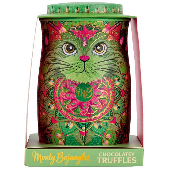 Monty Bojangles - Jade Mirage Cat Tin of Pistachio Marooned Cocoa Truffles